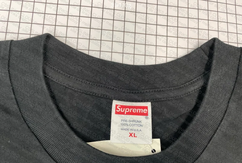 Black Supreme T-Shirt with Measurements - Help 2