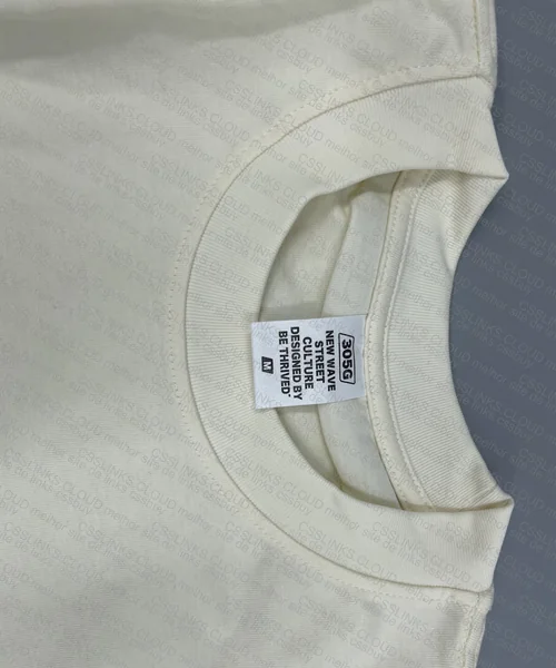 Thick Fabric 305g Milk Tea White T-shirt 2