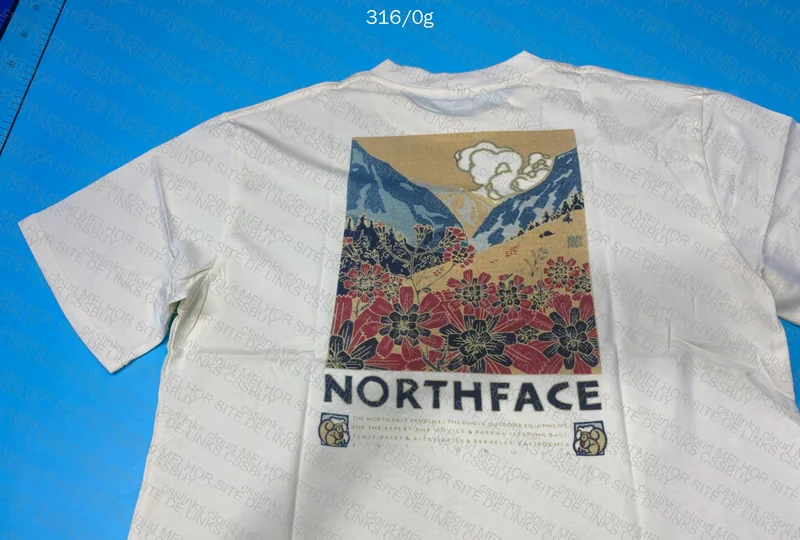 Beige TNF T-Shirt (With Measurements) 5