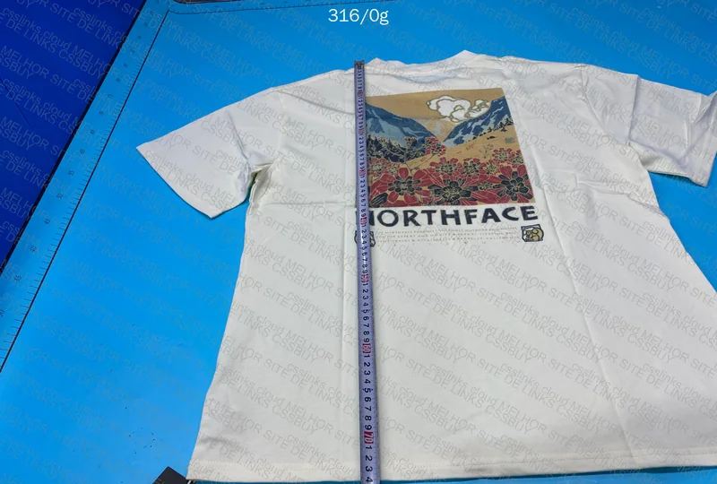 Beige TNF T-Shirt (With Measurements) 8