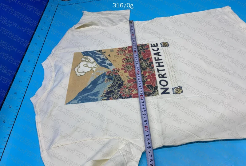 Beige TNF T-Shirt (With Measurements) 9
