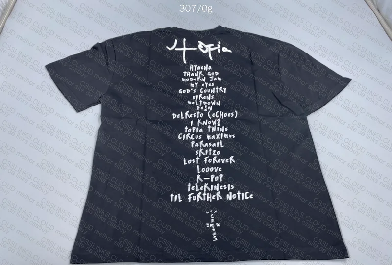 Travis Scott Utopia T-Shirt (with measurements)