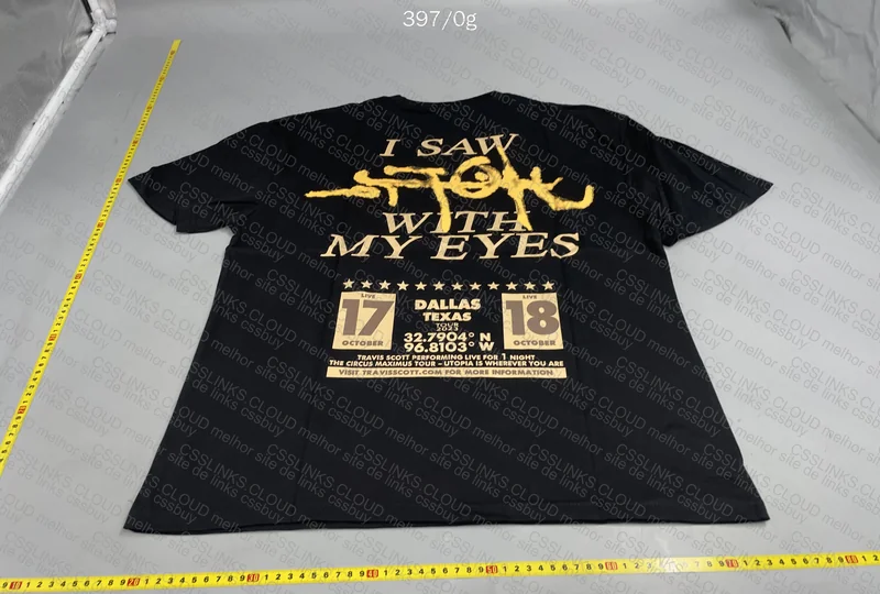 Travis Utopia Tour Dallas T-Shirt (with measurements) 3