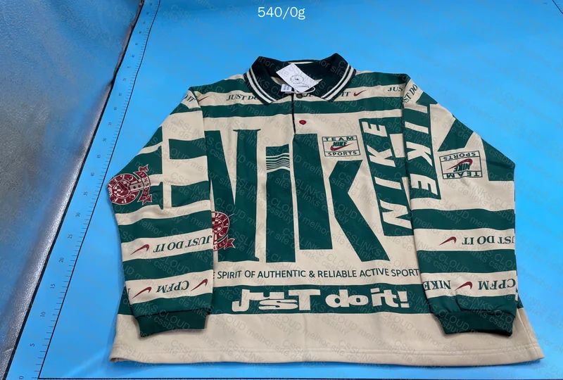 Nike Green Long Sleeve T-Shirt/Top with Measurements 2