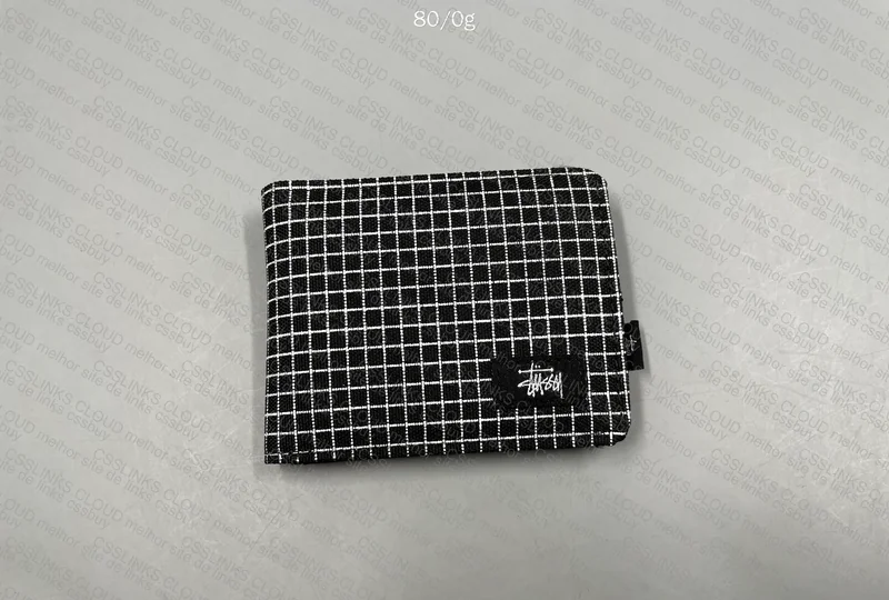 Stussy Black and White Checkered Wallet 5