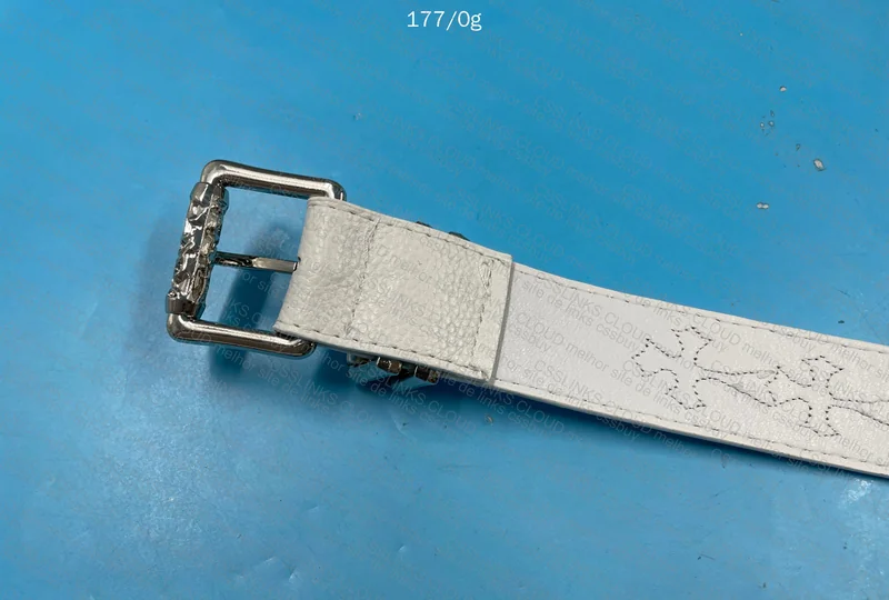 CHROME HEARTS WHITE LEATHER BELT 3