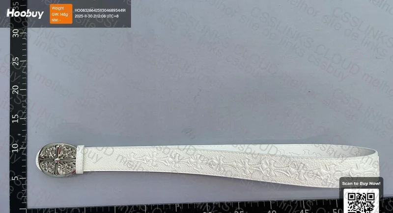 White Chrome Hearts Belt 2