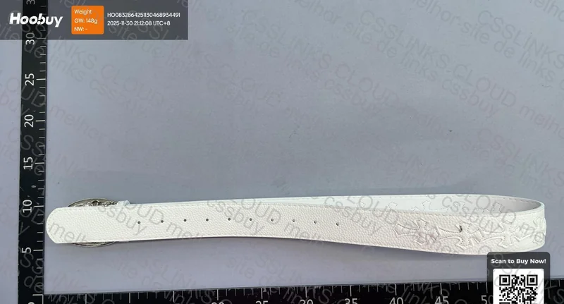White Chrome Hearts Belt 3