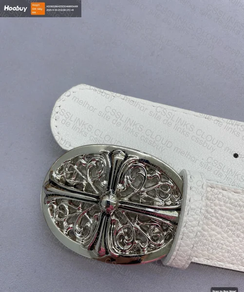 White Chrome Hearts Belt 4