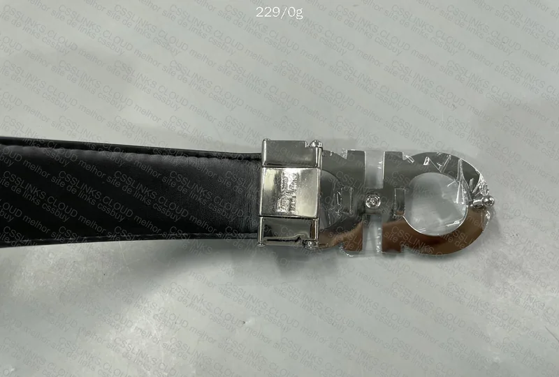 Ferragamo Men's Belt with Silver Buckle 4