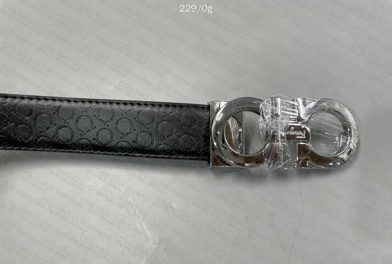 Ferragamo Men's Belt with Silver Buckle 5