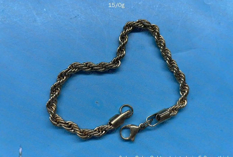 Braided/Baiana Stainless Steel Chain - Gold Color 6