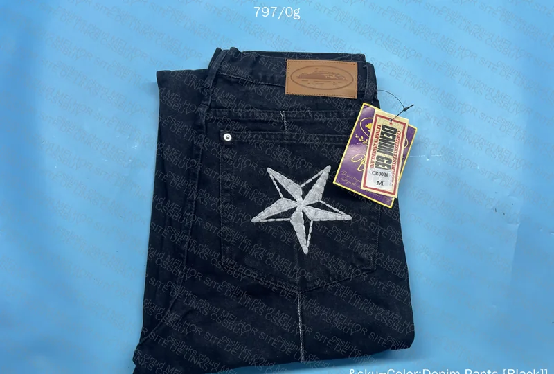 Corteiz C-Star Stitch-Down Jeans 'Black'