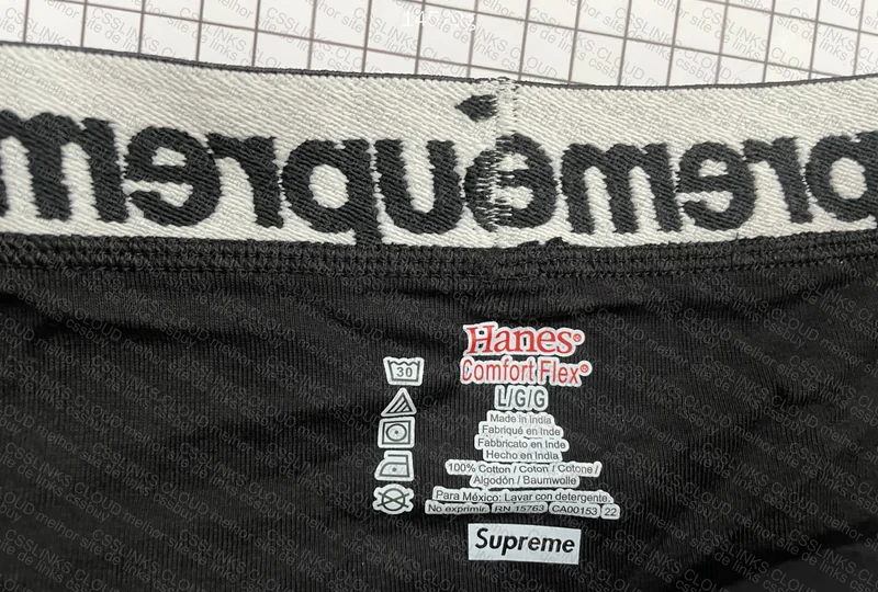 Supreme Black Underwear with Measurements 2
