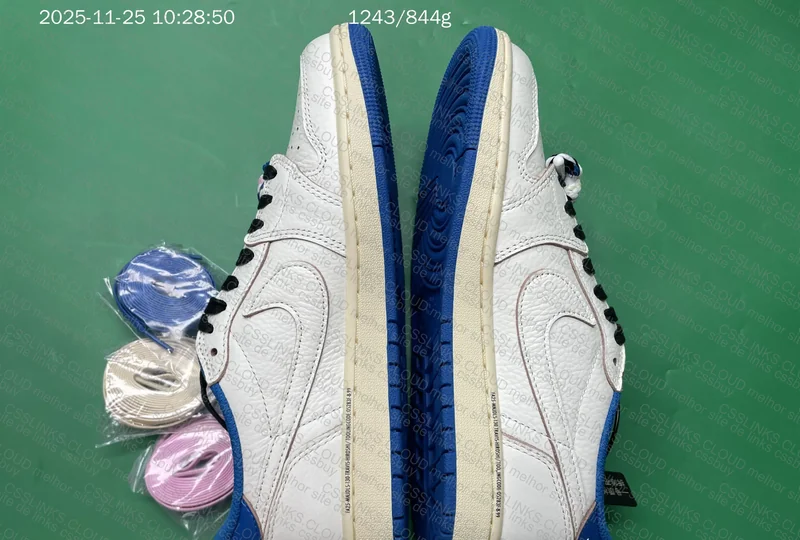 Fragment x Travis Scott x Air Jordan 1 Low OG SP Sail Military Blue 3