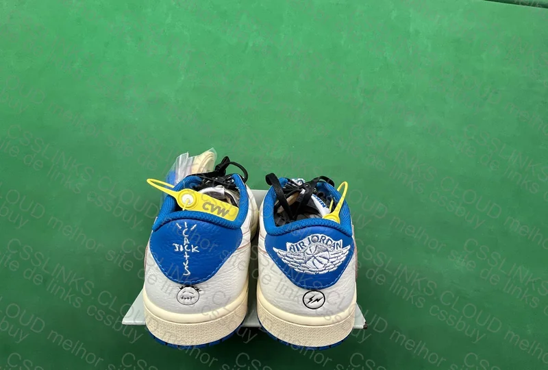 Fragment x Travis Scott x Air Jordan 1 Low OG SP Sail Military Blue 3