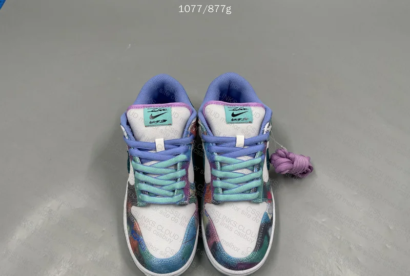 Futura Laboratories x Nike SB Dunk Low White and Geode Teal