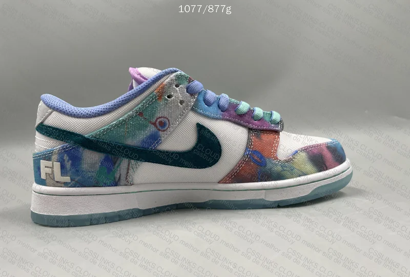 Futura Laboratories x Nike SB Dunk Low White and Geode Teal 4