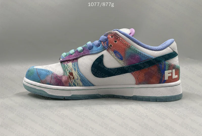 Futura Laboratories x Nike SB Dunk Low White and Geode Teal 7