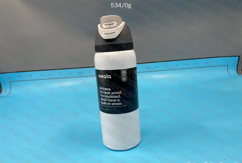 Black, White and Gray Owala Bottle 2