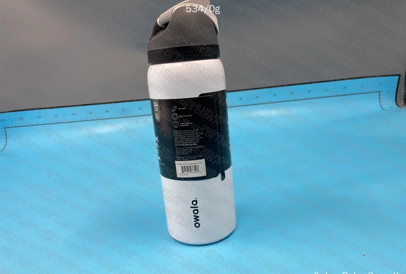Black, White and Gray Owala Bottle 3