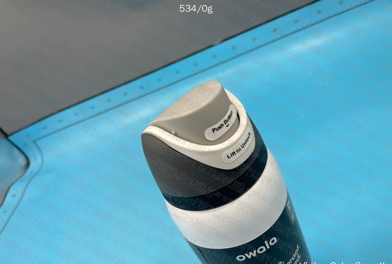 Black, White and Gray Owala Bottle 4
