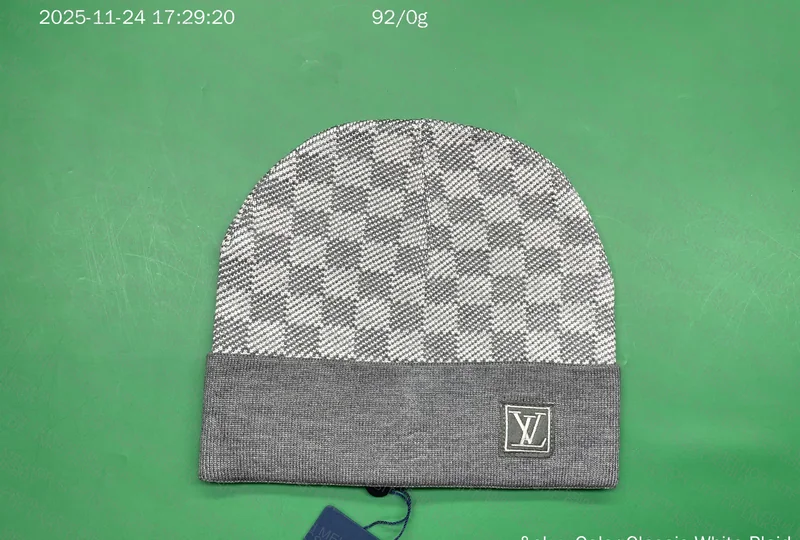LV Louis Vuitton Gray Beanie 3