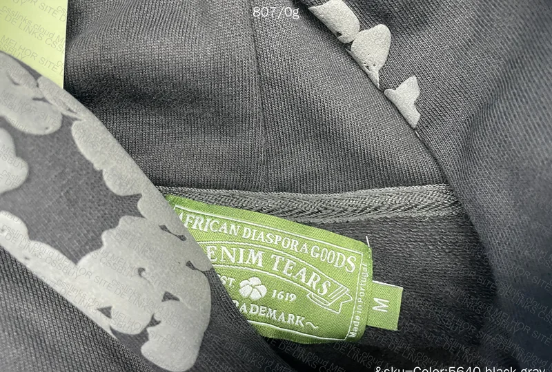 Hoodie denim tears (black/gray) 5