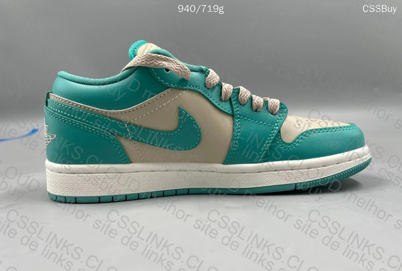 ir Jordan 1 Low Tropical Teal Sandy Beige 4