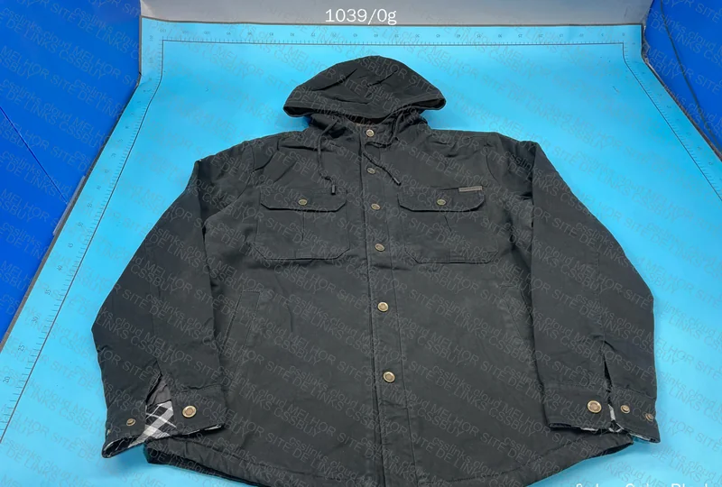 Black Fur-Lined Hooded Jacket (With Measurements)