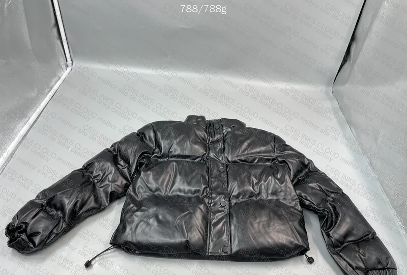 Women's Synthetic Leather Puffer Jacket