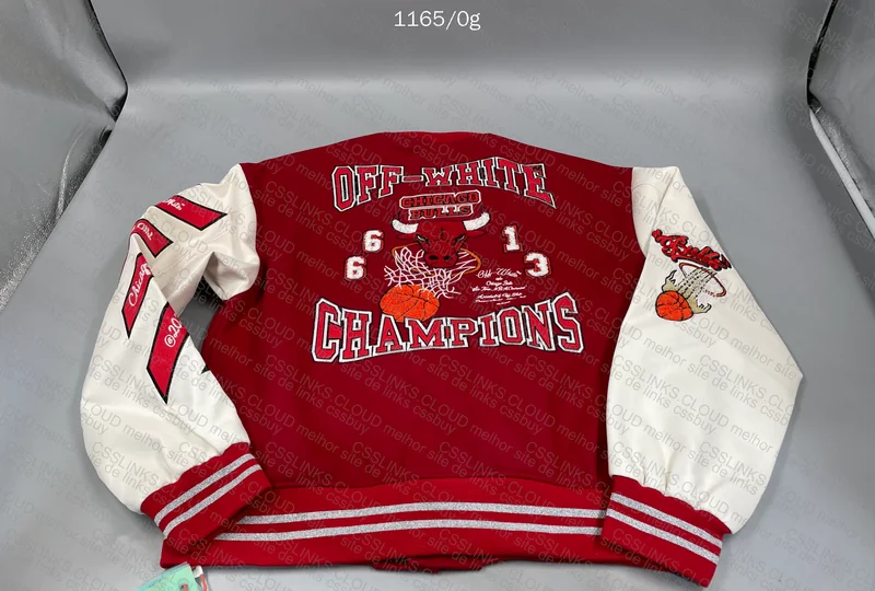 Off-White™ C/O Chicago Bulls Red Varsity Jacket 4