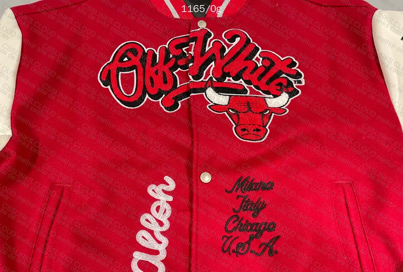 Off-White™ C/O Chicago Bulls Red Varsity Jacket 6