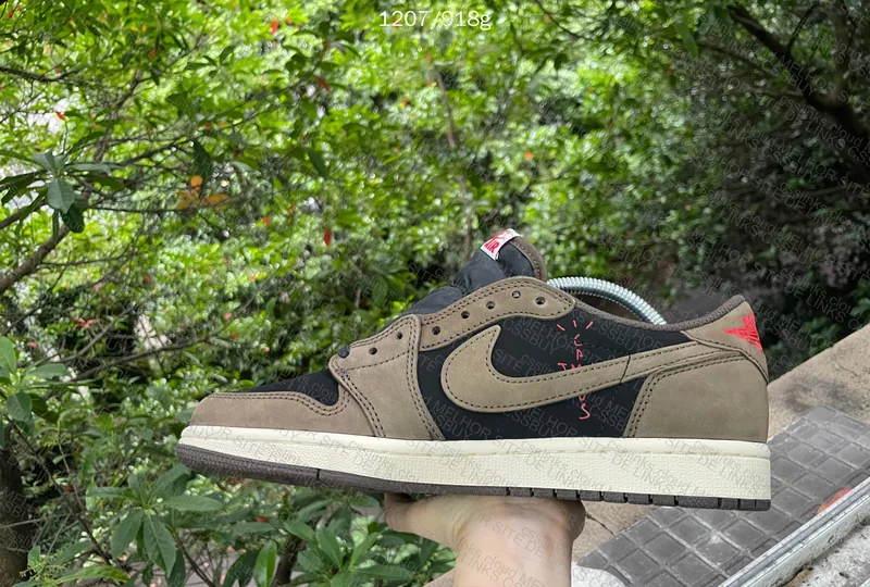 Jordan 1 Travis Scott Fragment, Mocha, Olive ¥140 [Chinese Leather] 8