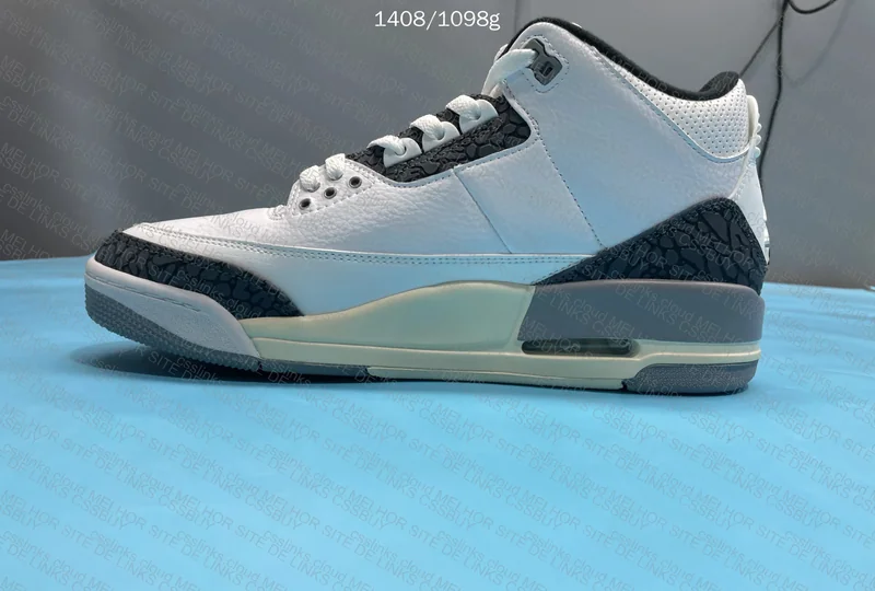 Jordan 3 white and black 7