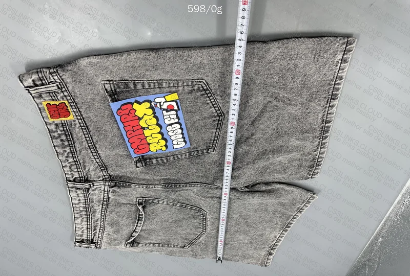 Gray Jorts with Measurement 8