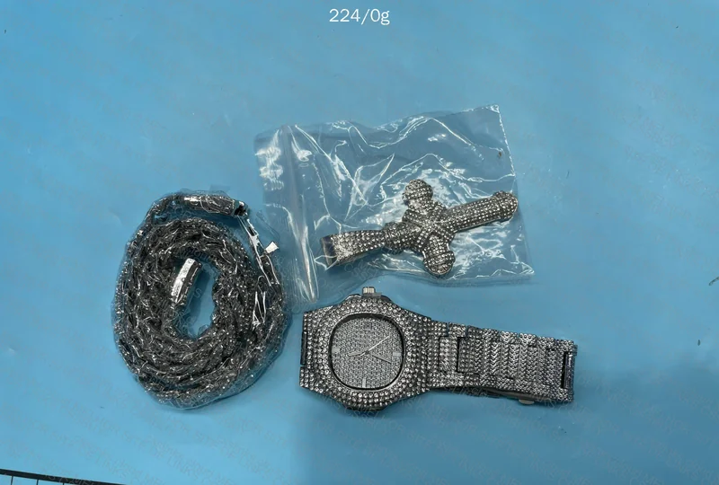 Kit with Chain + Bracelet + Studded Watch