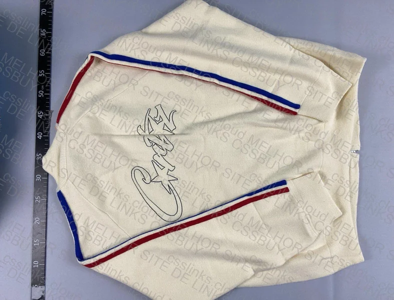 Knit Zip Up Fleece Cream Corteiz