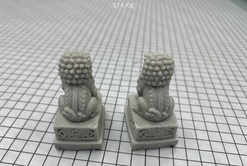 Chinese Shi-shi Temple Guardian Lions Feng Shui - 7cm 3