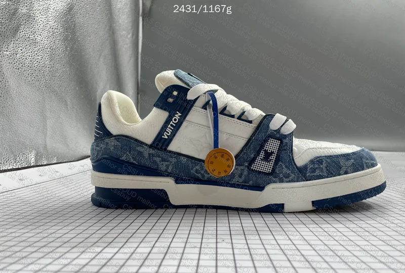 Louis Vuitton Trainer Blue and White (Blindbox JMDY) 3