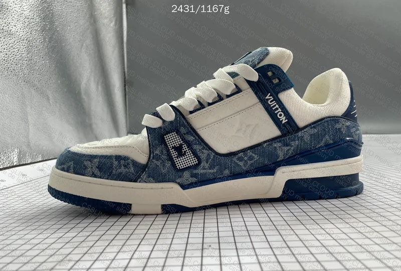 Louis Vuitton Trainer Blue and White (Blindbox JMDY) 6