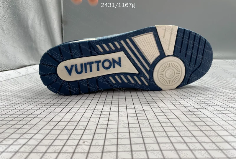 Louis Vuitton Trainer Blue and White (Blindbox JMDY) 7