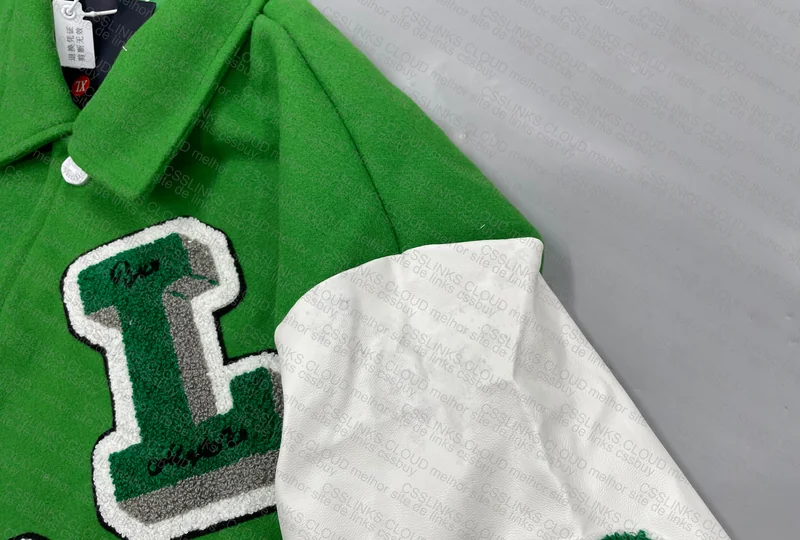 LV green varsity jacket