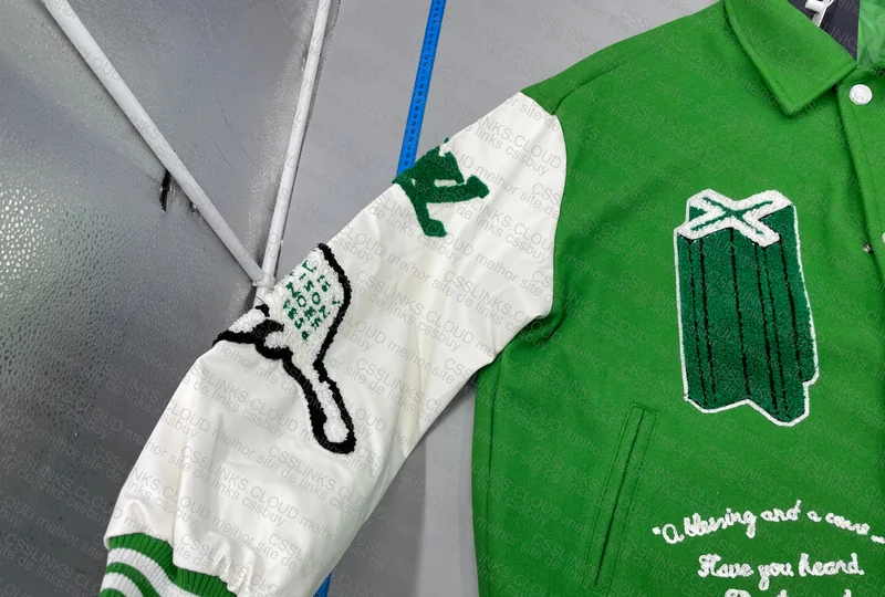 LV green varsity jacket 3