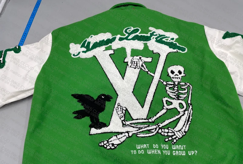 LV green varsity jacket 6