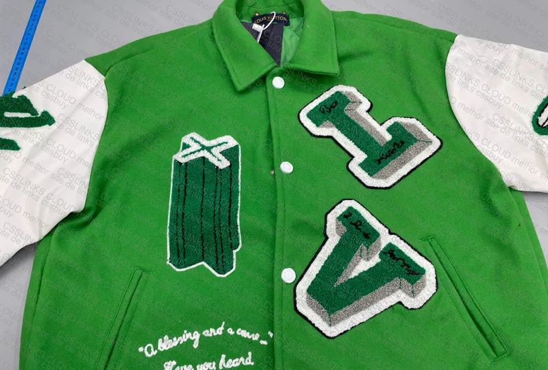 LV green varsity jacket 7