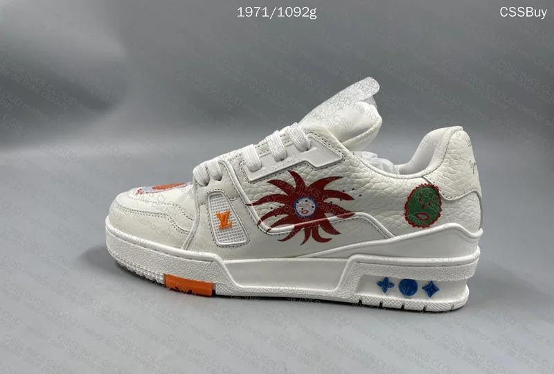 LV Trainer yayoi kusama white print 11