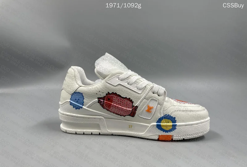 LV Trainer yayoi kusama white print 9