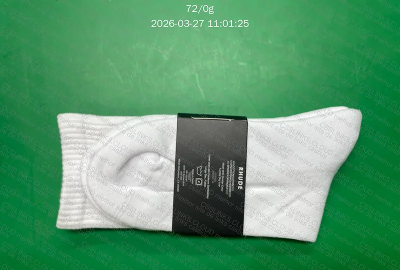 Meias Rhude Crest Logo White/Gold/Red 3