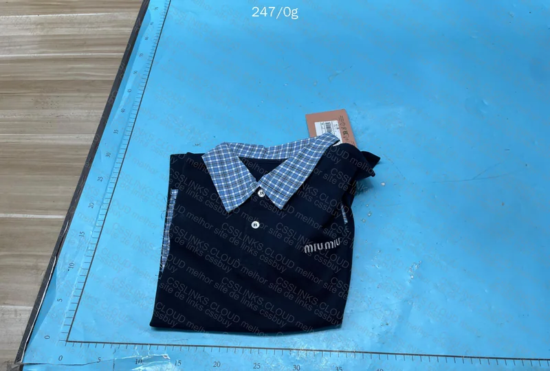 Miu Miu Piqué and Poplin Polo Shirt